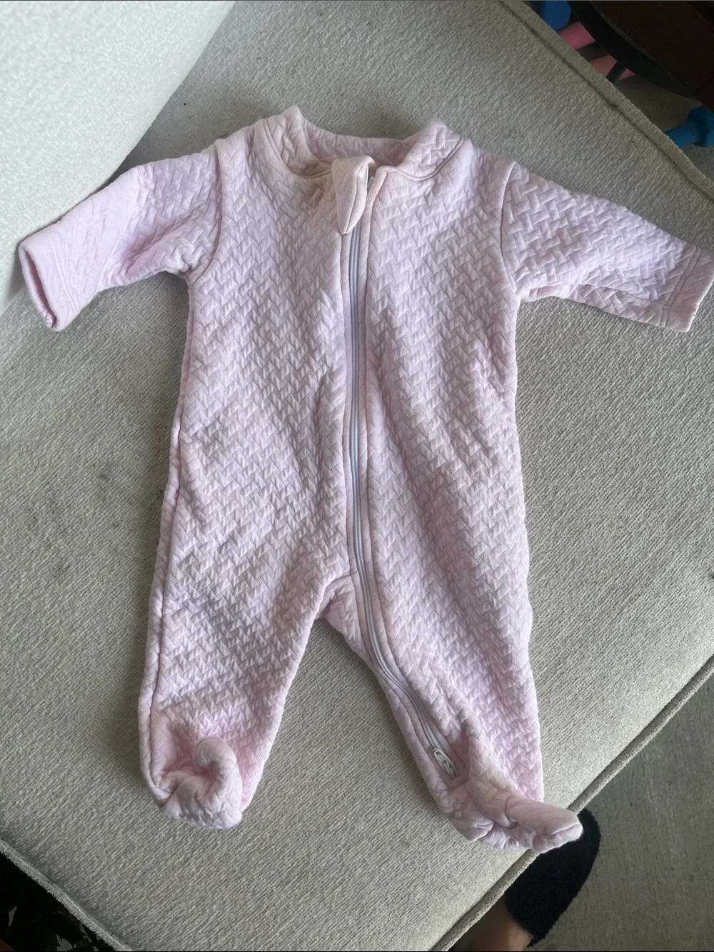 Kissy Kissy Pink Quilted Baby One-Piece Zipper Footed Romper